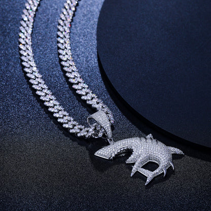 VVS Moissanite 925 Silver Shark Charm Pendant Only