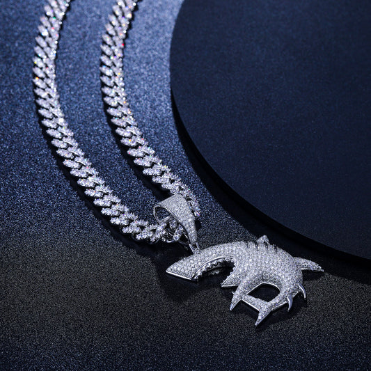 VVS Moissanite 925 Silver Shark Charm Pendant Only