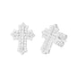 VVS Moissanite 1.5cm by 1.1cm Baguette Cross Earrings With 925 Silver Backings
