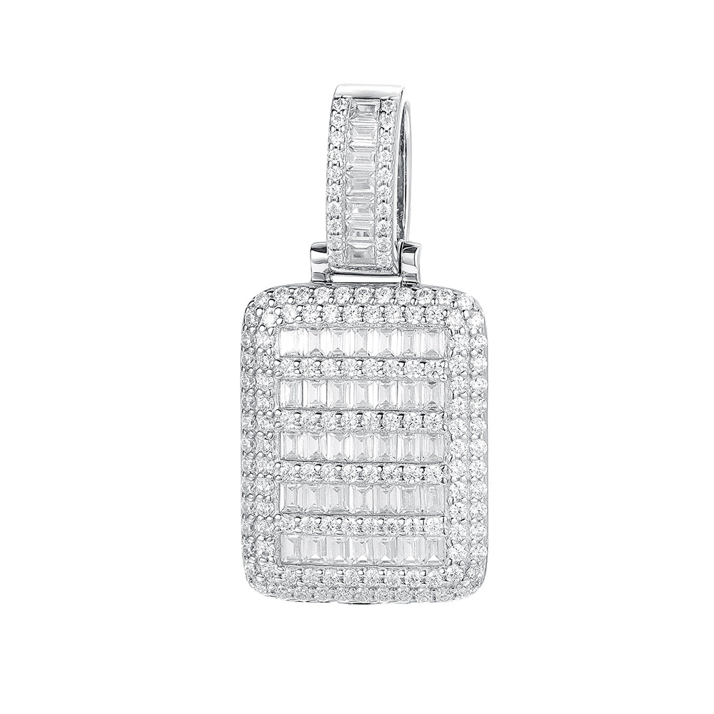 3.5cm x 2cm VVS Moissanite 925 Silver Pendant + Resizable Necklace