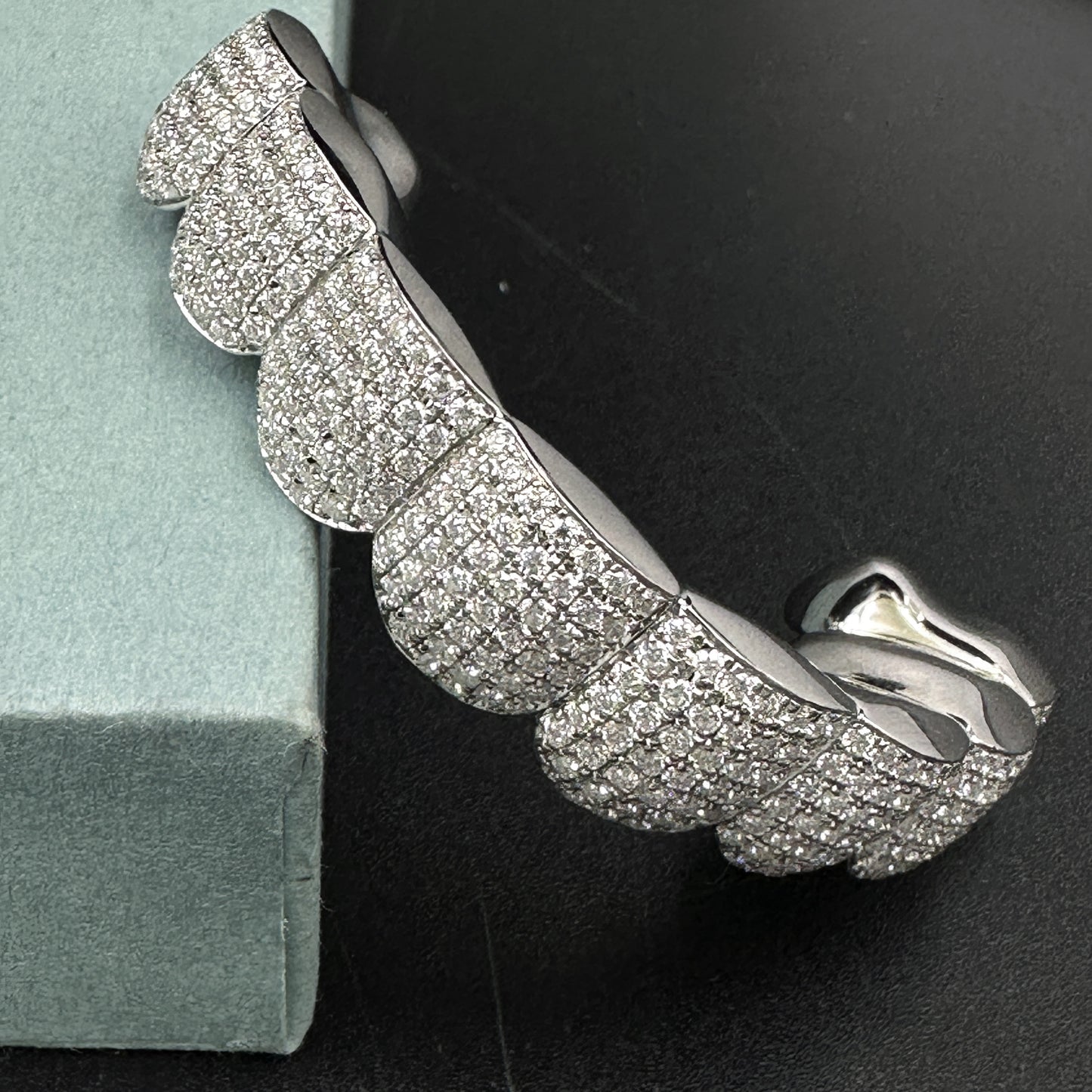 Custom VVS Moissanite Diamond 925 Silver Baguette Round Cut Cluster Grills