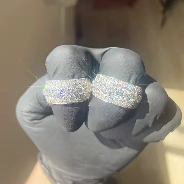 VVS Moissanite Iced Out 925 Silver Ring
