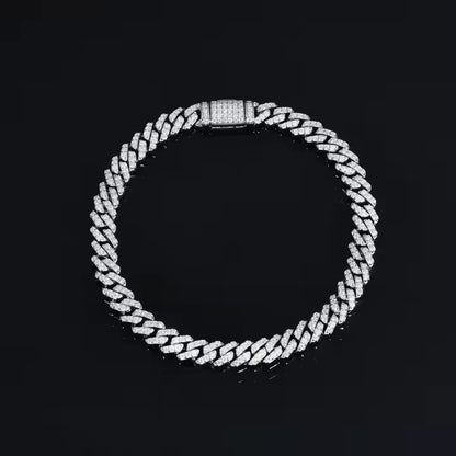 6mm VVS Moissanite Cuban Link Iced Out 925 Silver Bracelet for Men