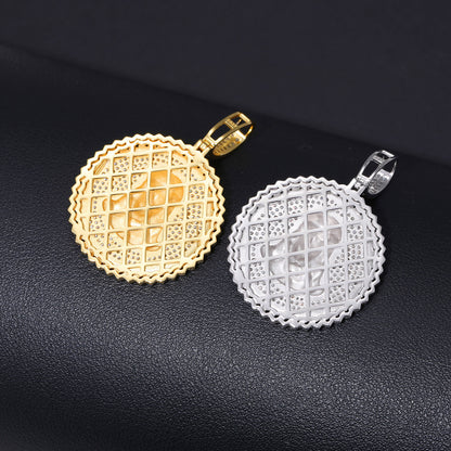 VVS Moissanite Iced Out Jesus 60mm by 38mm Circle Geometric Cuban Side 925 Silver Pendant Only