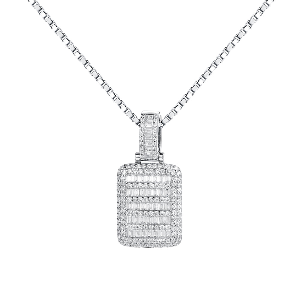 3.5cm x 2cm VVS Moissanite 925 Silver Pendant + Resizable Necklace
