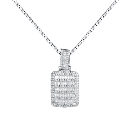 3.5cm x 2cm VVS Moissanite 925 Silver Pendant + Resizable Necklace