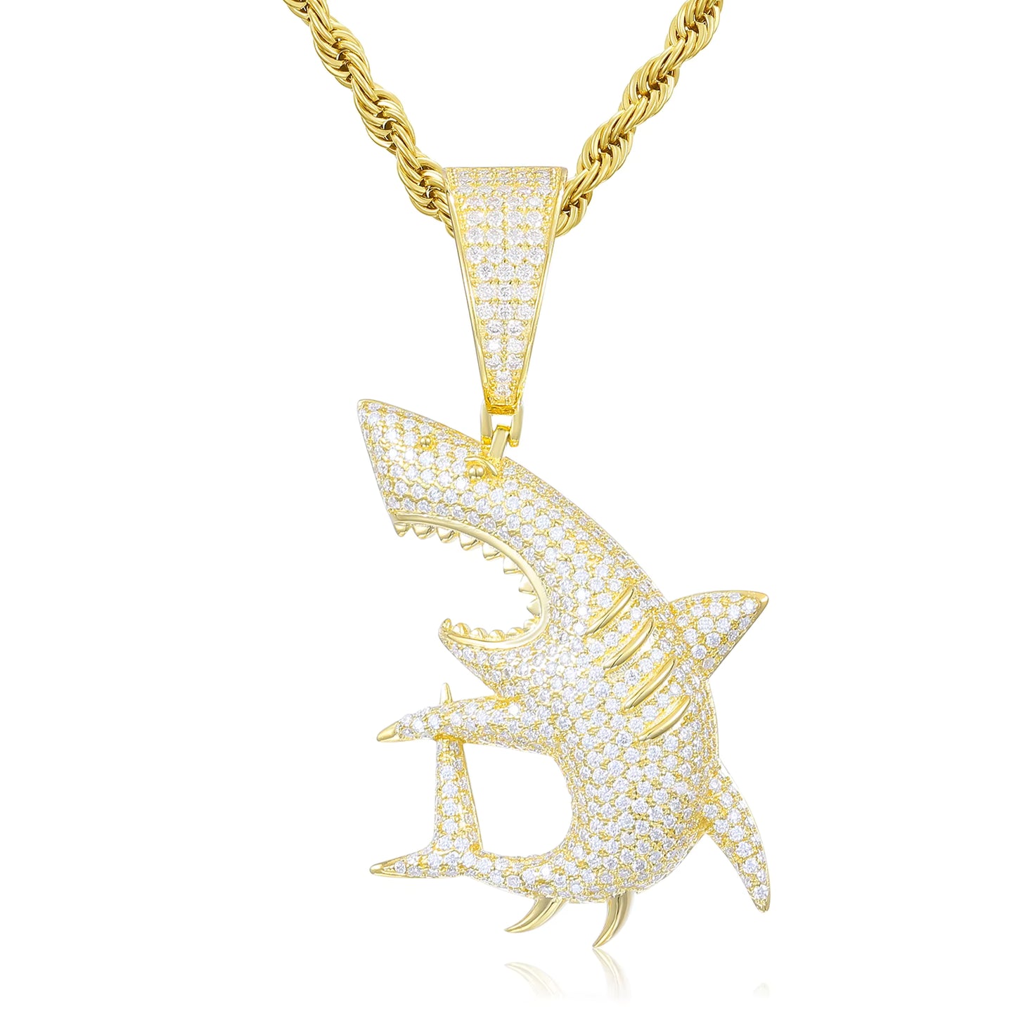 VVS Moissanite 925 Silver Shark Charm Pendant Only