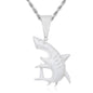 VVS Moissanite 925 Silver Shark Charm Pendant Only
