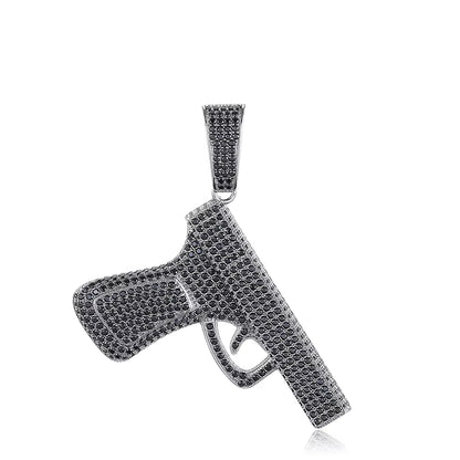 VVS Moissanite 925 Silver Iced Out Pistol Pendant Only