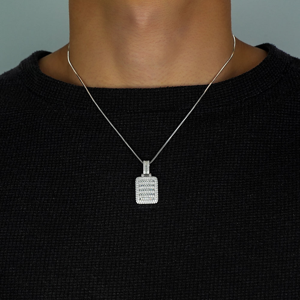 3.5cm x 2cm VVS Moissanite 925 Silver Pendant + Resizable Necklace