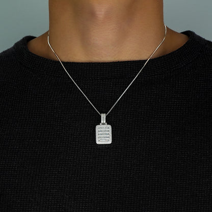 3.5cm x 2cm VVS Moissanite 925 Silver Pendant + Resizable Necklace