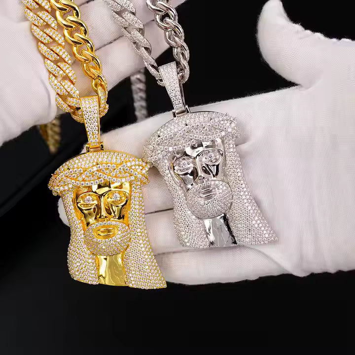 VVS Moissanite 925 Silver Jesus Pendant Only
