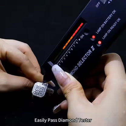 VVS Moissanite Cuban Men's 925 Sterling Silver Rings