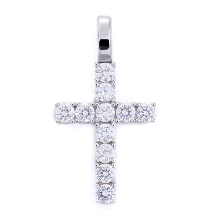 VVS Moissanite 925 Silver Crosses Chain Necklace Pendant for Men
