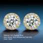 10MM Halo Moissanite Stud Earrings 925 Silver