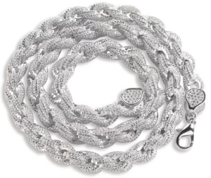 VVS Moissanite Cuban Link Iced Out Tennis 925 Silver Rope Chain