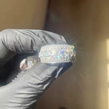 VVS Moissanite Iced Out 925 Silver Ring