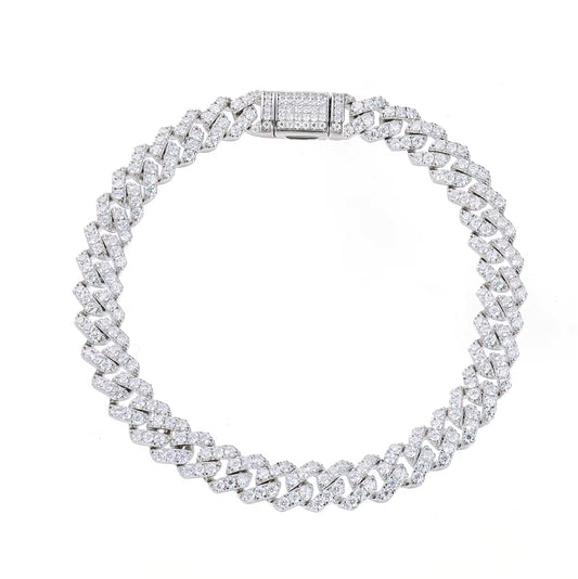 6mm VVS Moissanite Cuban Link Iced Out 925 Silver Bracelet for Men