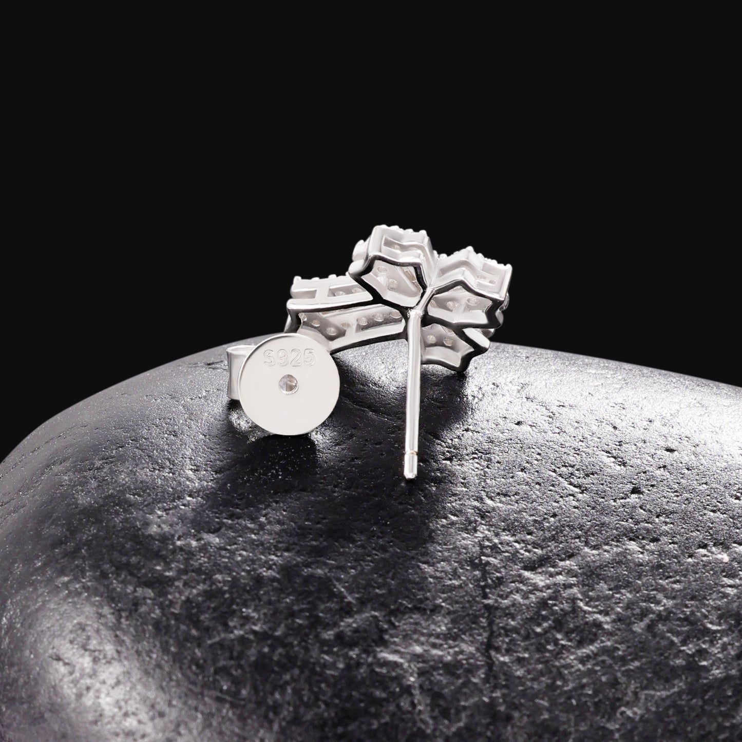 VVS Moissanite 1.5cm by 1.1cm Baguette Cross Earrings With 925 Silver Backings