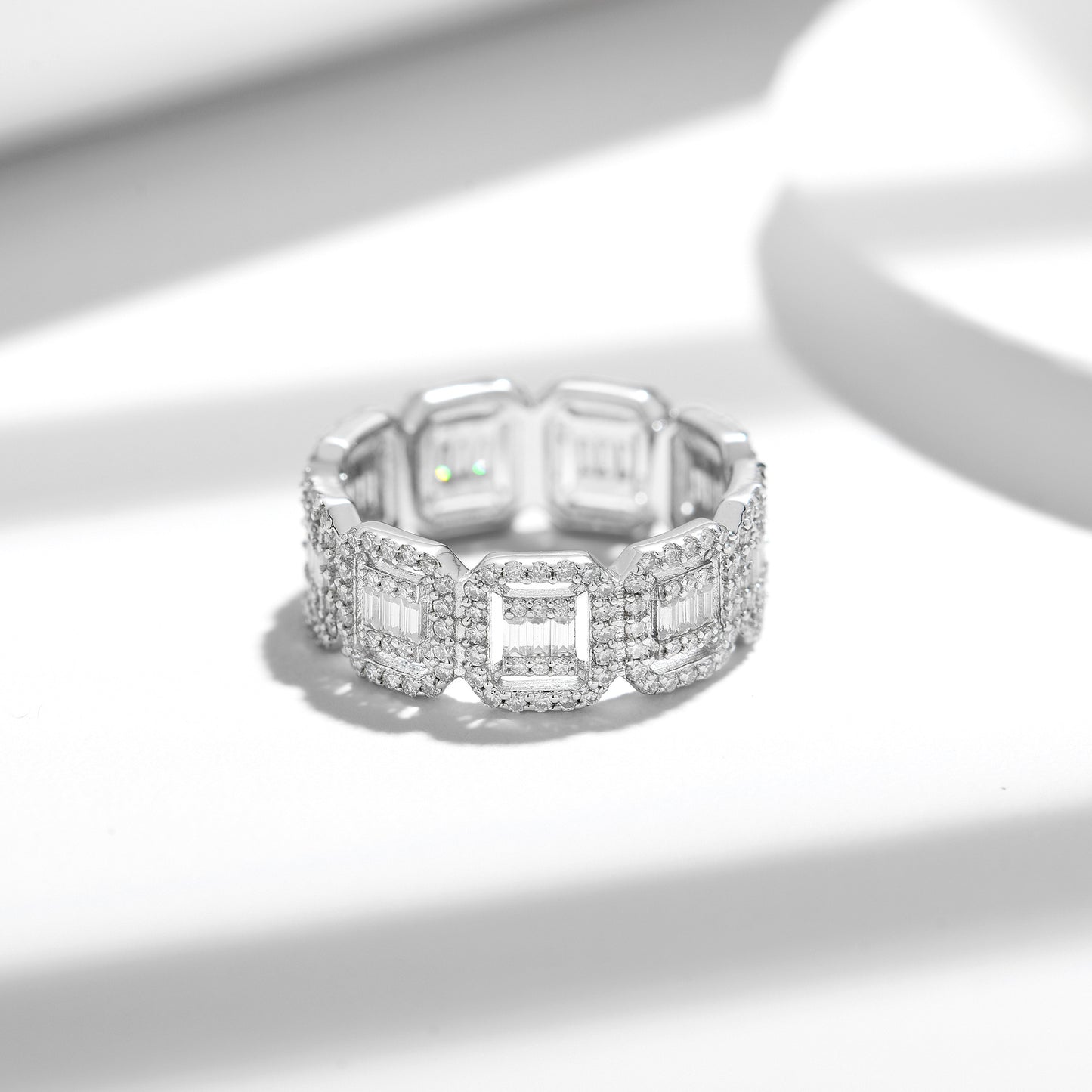 VVS Moissanite Silver 2.6 Carat Men's Ring