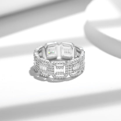 VVS Moissanite Silver 2.6 Carat Men's Ring