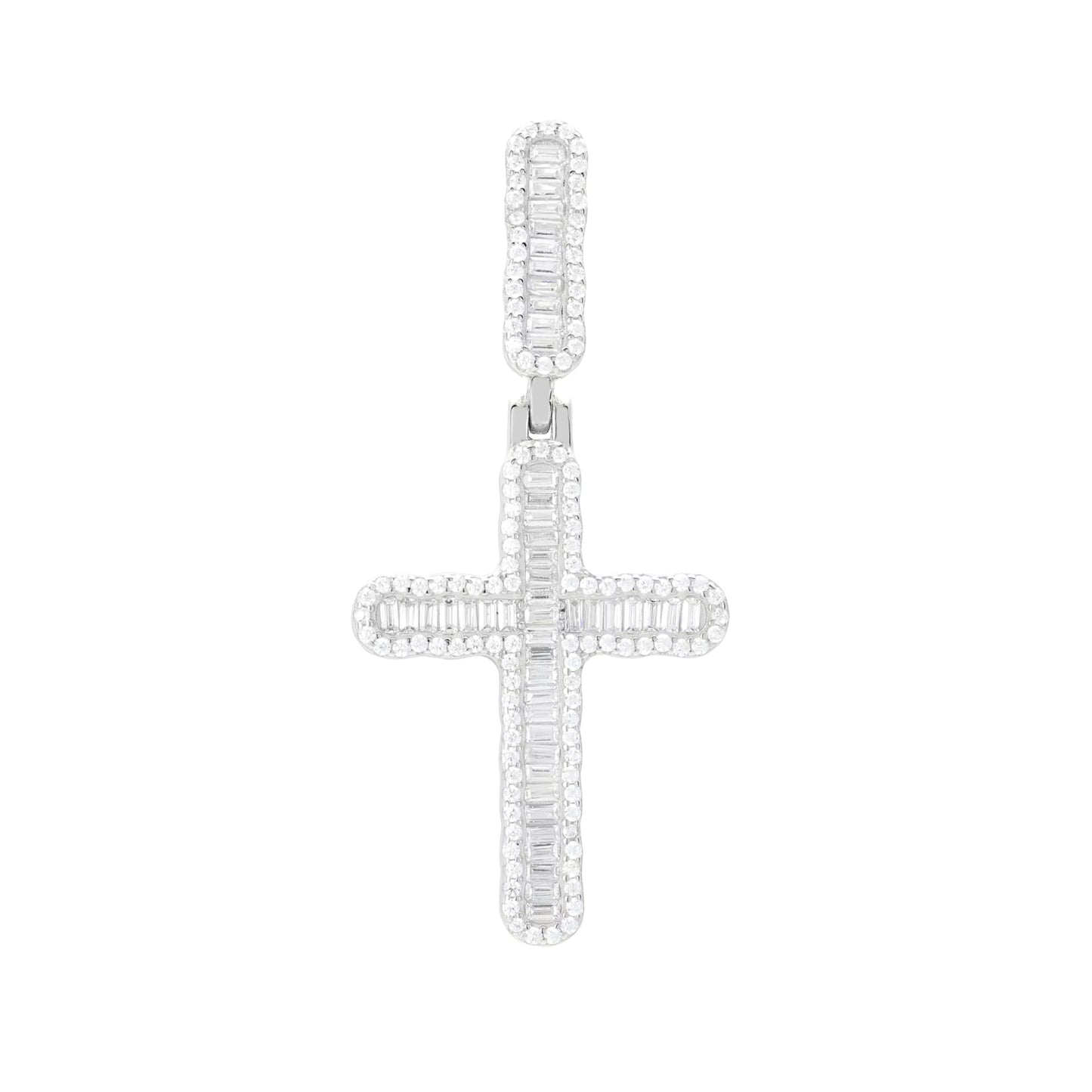 Men's Luxury 925 Silver VVS Moissanite Cross Pendant Only