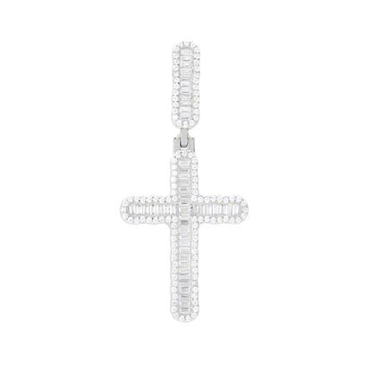 Men's Luxury 925 Silver VVS Moissanite Cross Pendant Only
