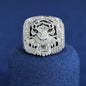 Iced Out VVS Moissanite 925 Silver Tiger Head Ring