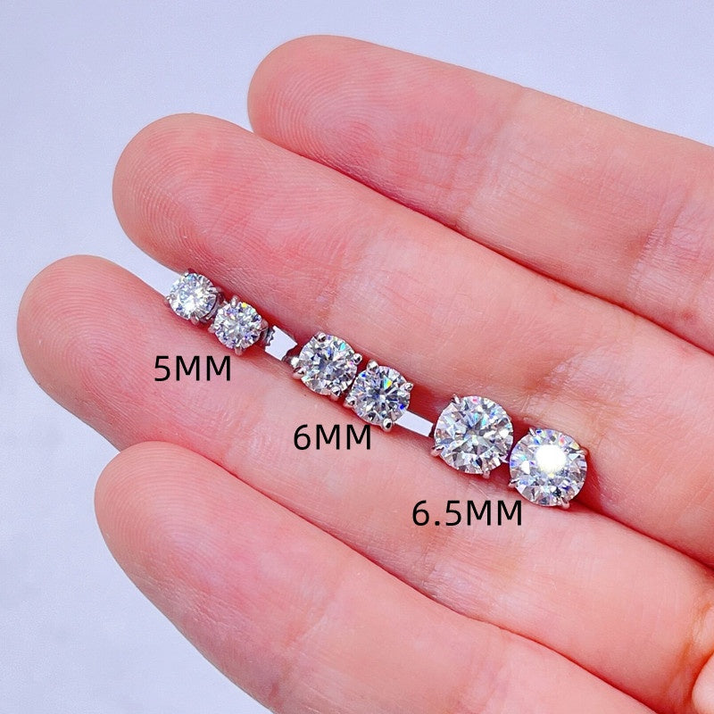 Customizable VVS Moissanite Stud Earrings 925 Silver Screw Back GRA Certificated