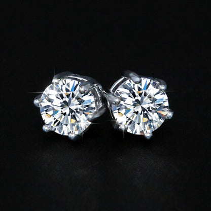 6.5MM Magnetic 925 Silver VVS Moissanite Earrings