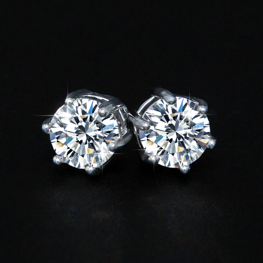 6.5MM Magnetic 925 Silver VVS Moissanite Earrings
