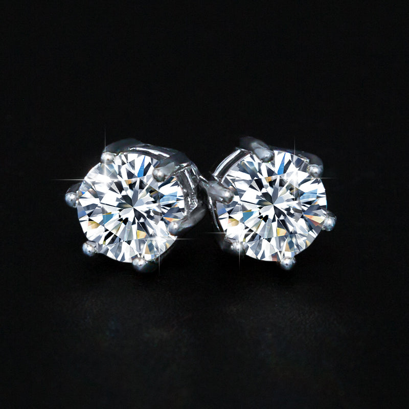 6.5mm Magnetic 925 Silver VVS Moissanite Earrings