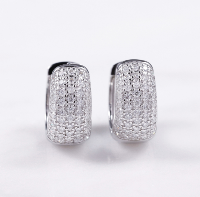 Iced Out VVS Moissanite Gold 925 Silver Earring 10mm Hoop Men