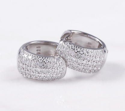Iced Out VVS Moissanite Gold 925 Silver Earring 10MM Hoop Men