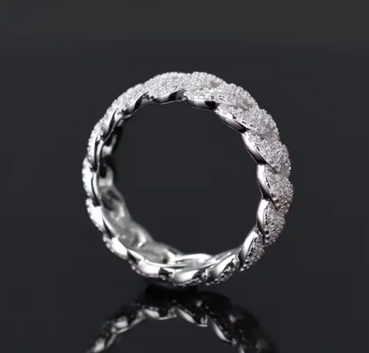 Iced Out VVS Moissanite 925 7mm Ring for Men