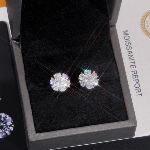 Iced Out 11MM VVS Moissanite Earrings 925 Silver