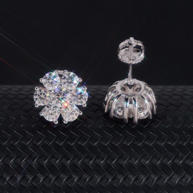 Iced Out 11MM VVS Moissanite Earrings 925 Silver