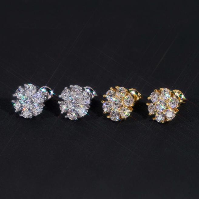 Iced Out 11MM VVS Moissanite Earrings 925 Silver
