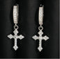 VVS Moissanite Cross Hoops Earrings 925 Silver