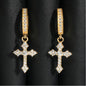 VVS Moissanite Cross Hoops Earrings 925 Silver