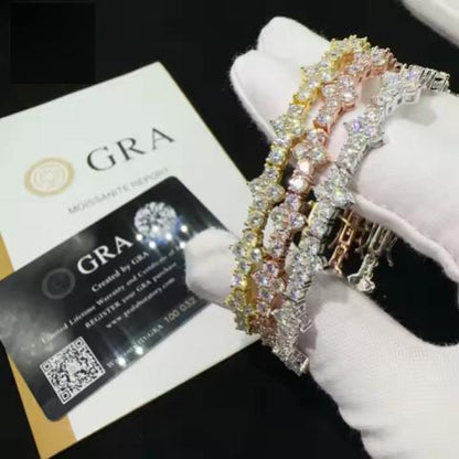 VVS Moissanite Iced Out 3mm 925 Silver Tennis Bracelet