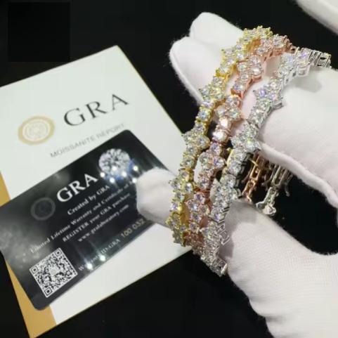 VVS Moissanite Iced Out 3mm 925 Silver Tennis Bracelet