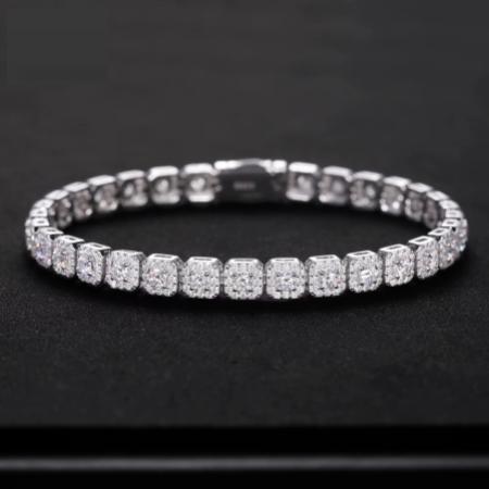 6mm Moissanite 925 Sterling Silver Tennis Bracelet for Men