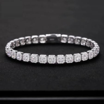 6mm Moissanite 925 Sterling Silver Tennis Bracelet for Men
