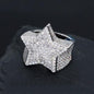 VVS Moissanite Men's Ring 925 Silver Five Point Star