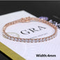 VVS Moissanite Iced Out Cut Rose Gold Colored 925 Silver Tennis Bracelet