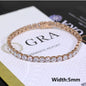 VVS Moissanite Iced Out Cut Rose Gold Colored 925 Silver Tennis Bracelet