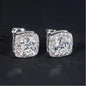 7.5mm Iced Out VVS Moissanite Earrings 925 Silver Stud Screw Backs