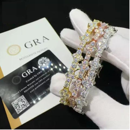 VVS Moissanite Iced Out 3mm 925 Silver Tennis Bracelet
