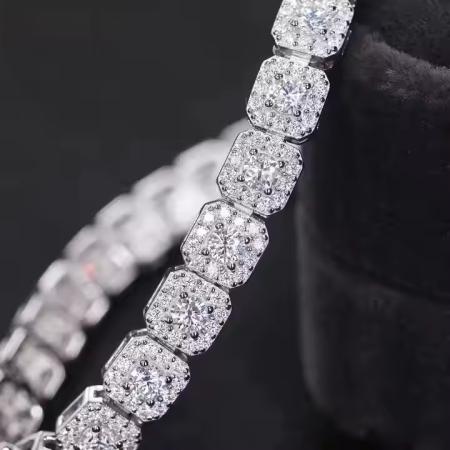 6mm Moissanite 925 Sterling Silver Tennis Bracelet for Men